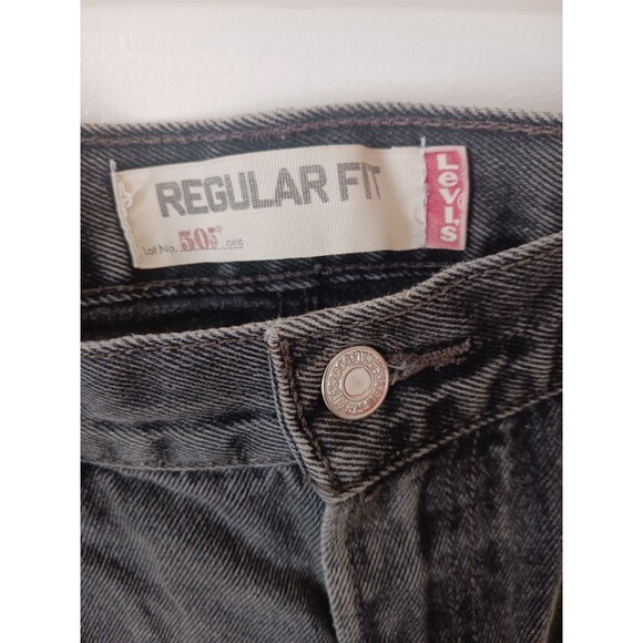 Levi's 505 Jeans Mens 38X32 Straight Leg Black Denim Fade - Picture 4 of 9